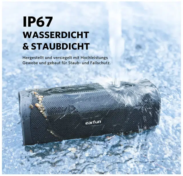 EarFun UBOOM L Bluetooth Lautsprecher IP 67 Zertifikat