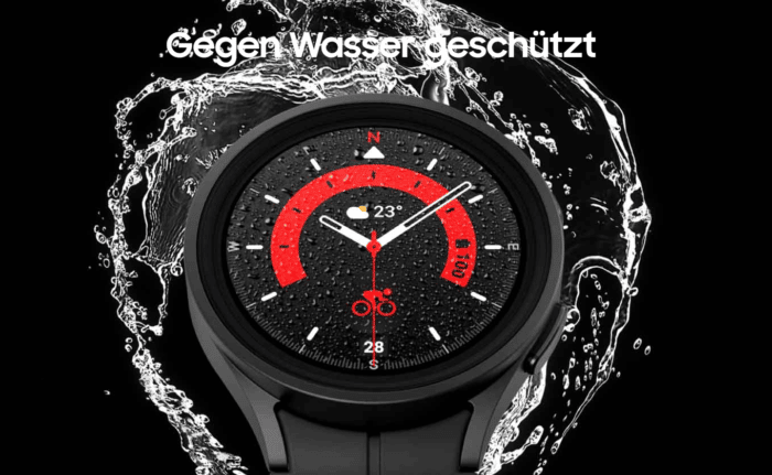 Samsung Galaxy Watch 5 ATM 5 vor Wasser geschützt