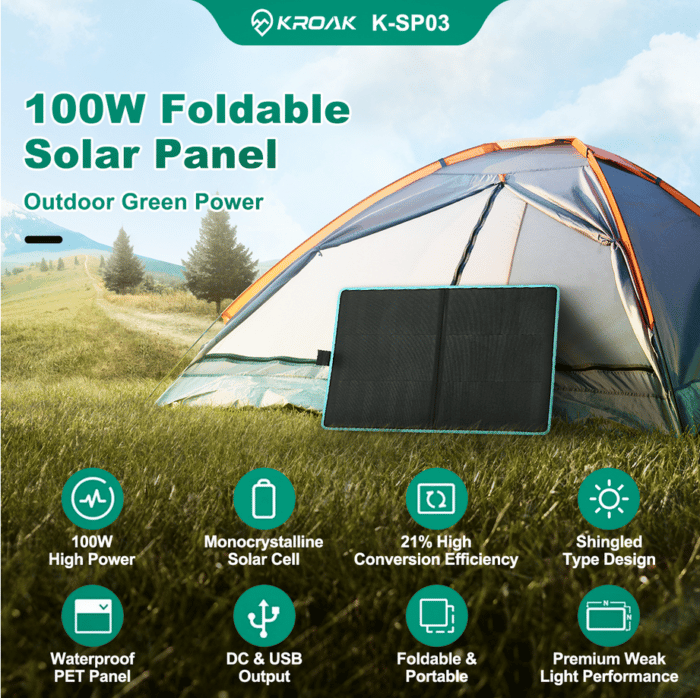 Kroak SP03 100 Watt Solarmodul Features im überblick