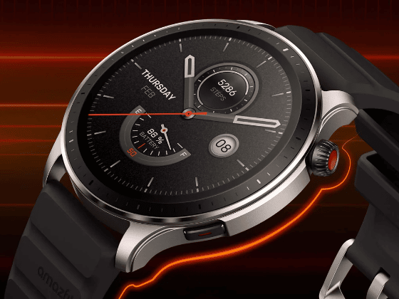 Amazfit GTR 4 sportliches Design mit geriffelter Krone