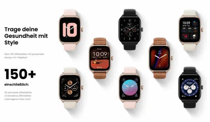Amazfit GTS 4 verschiedene Farben und Armbänder