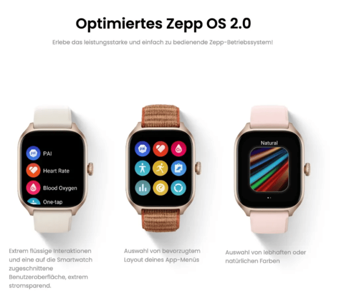 Amazfit GTS 4 überarbeitetes Zepp OS