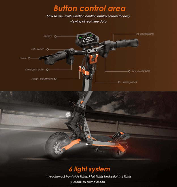 KuKirin G2 PRO E-Scooter Lenker + Beleuchtung