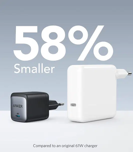 Anker Nano USB-C Netzteil größenvergleich