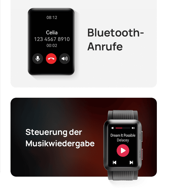 Huawei Watch D Musikwiedergabe + Bluetooth telefonie
