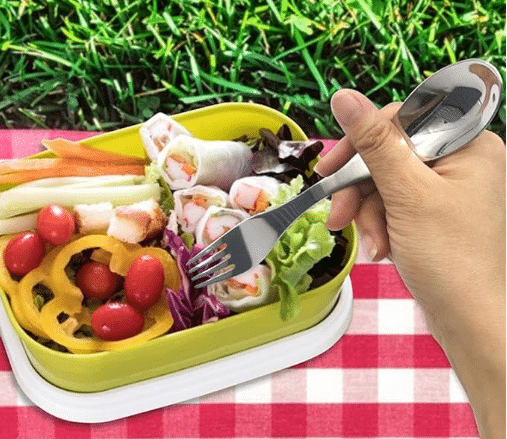 Göffel Edelstahl Gabel und Löffel Campingbesteck  Picknick