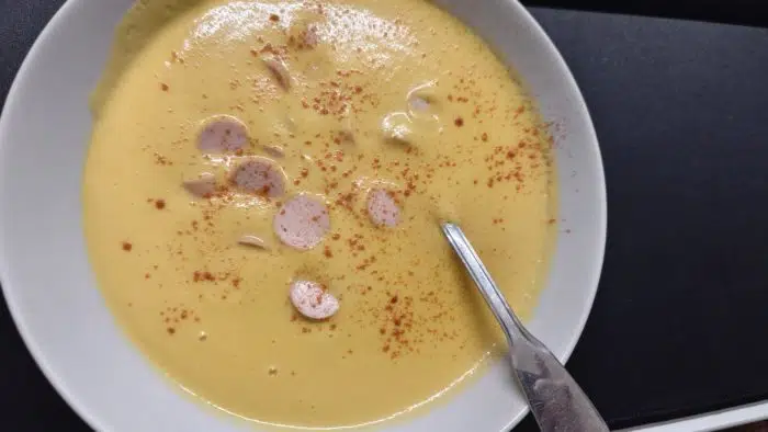 Xiaomi Smart Blender Kürbiscremesuppe mit Wienerstücken und Cayenpfeffer