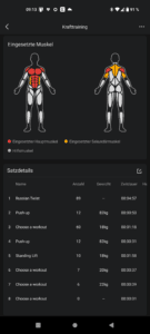 Amazfit T-Rex 2 Test & Review Krafttraining & Muskelgruppen