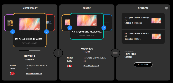 Samsung black week Bundle zusammenstellen