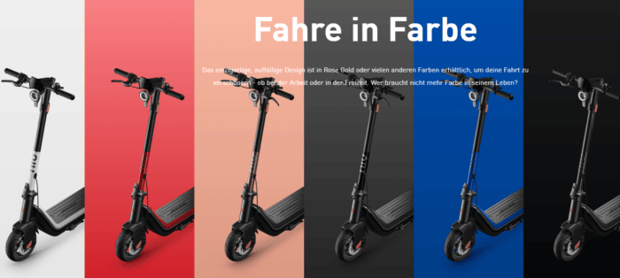 NIU KQI3 Sport/Pro/Max E-Scooter Verschiedene Farben