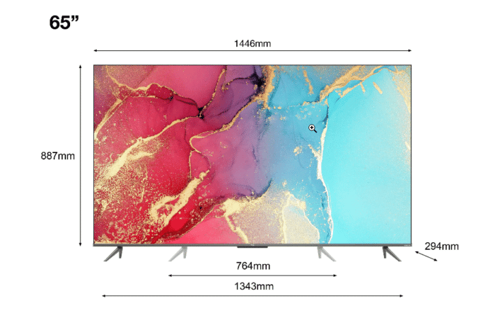 TCL RC630 Smart TV Abmessungen