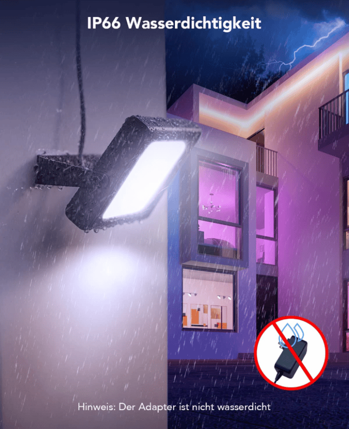 Govee Smart LED Strahler IP 66 Schutz bei den Flutlichtern