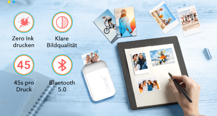 Liene 2x3'' Mini Fotodrucker Konnektivität und Druckgeschwindigkeit