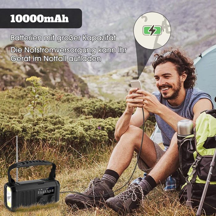 Solar Radio mit 10.000 mAh Akku, als Powerbank nutzbar