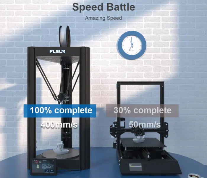 FLSUN V400 Delta Drucker Geschwindigkeitsvergleich