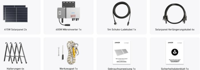 Anchor SOLIX RS40p balcony power plant scope of delivery