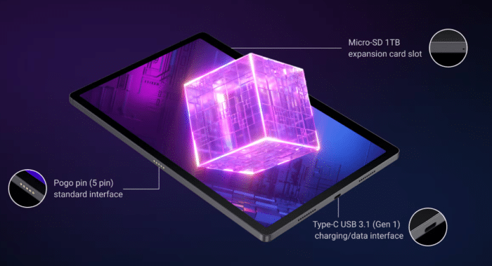 nubia Pad 3D ports and connectivity