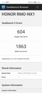 Honor Magic 5 Lite 5g Test & Review Screenshot Geekbench