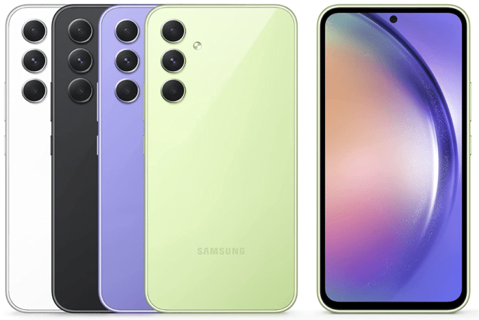 Samsung Galaxy A54 verschiedene Farben