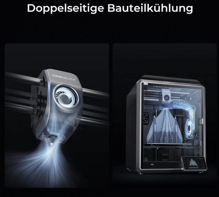 Creality K1 Speedy Doppelseite Bauteilkühlung