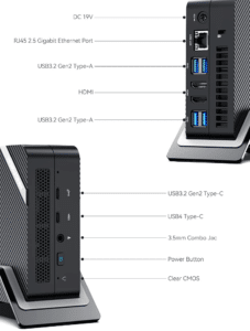 MINIS FORUM UM690 AMD Ryzen 9 6900HX & Radeon 680M Anschlüsse