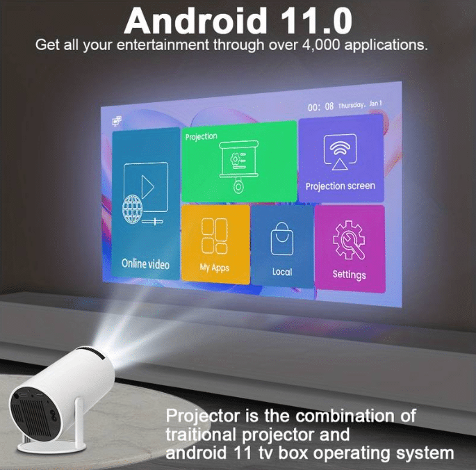günstiger alternativer 720p Projektor Android 11