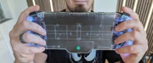 Joypad Controller für Nintendo Switch/OLED Rückseite bei Nutzung