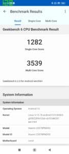 Xiaomi 13T/ Pro Geekbench Screenshot