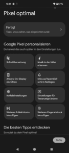 Pixel 8 / 8 Pro Review & Testbericht Screenshots System