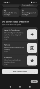 Pixel 8 / 8 Pro Review & Testbericht Screenshots System