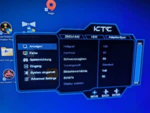 KTC G27P6 Gaming Monitor Menü