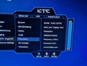 KTC G27P6 Gaming Monitor Menü