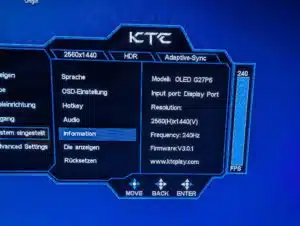 KTC G27P6 Gaming Monitor Menü