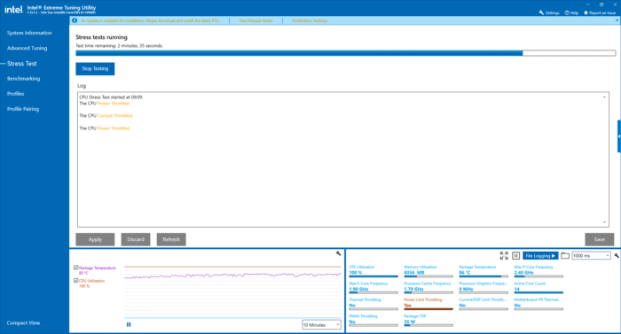 Geekom Mini IT13 Intel Tuning Utility Screenshot