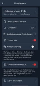 SwitchBot K10+
App Ansicht