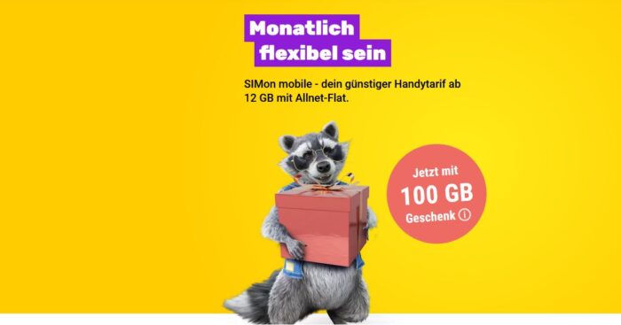 SIMon mobile verschenkt 100 GB an alle Neukunden!