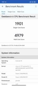 Redmi Turbo 3 Geekbench