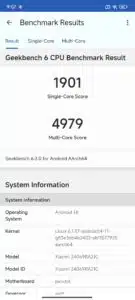 Redmi Turbo 3 Geekbench