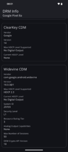 Google Pixel 8a Widevine Level L1