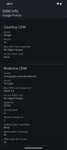 Google Pixel 8a Widevine Level L1