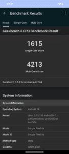 Google Pixel 8a Benchmark Ergebnisse