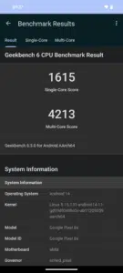 Google Pixel 8a Benchmark Ergebnisse