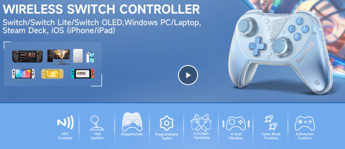 EasySMX Wireless Switch Controller Features