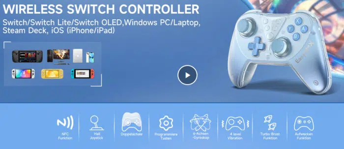 EasySMX Wireless Switch Controller Features