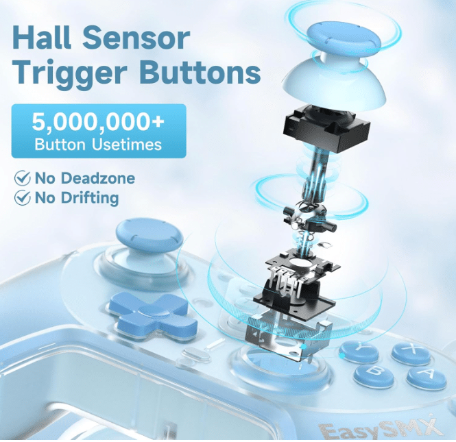 EasySMX Wireless Switch Controller Hall-Trigger Sensoren
