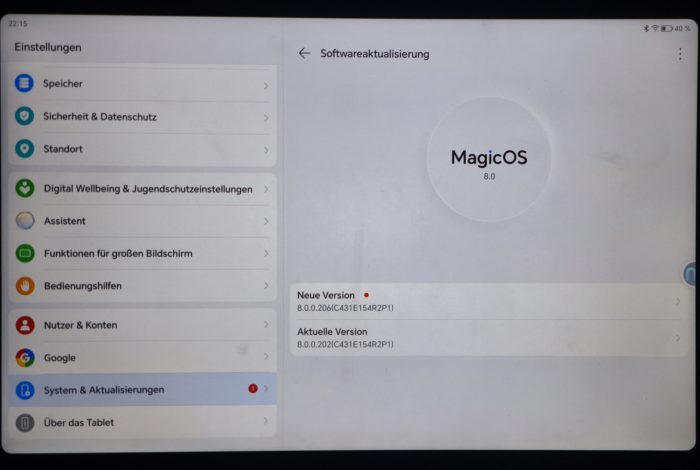 HONOR Pad 9 Sicherheitsupdates