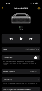 EarFun UBOOM X
App Ansicht