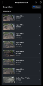 reolink Argus 4 Pro
Home Hub Ereignisse