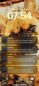 reolink Argus 4 Pro
Push Benachrichtigung