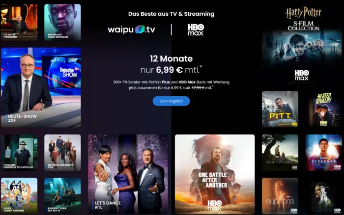 waipu.tv Perfect Plus + 12 Monate HBO MAX